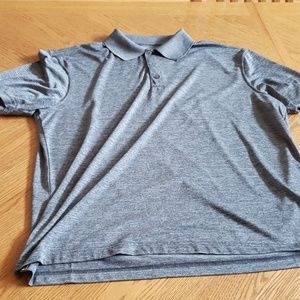 Grey and white polo shirt
